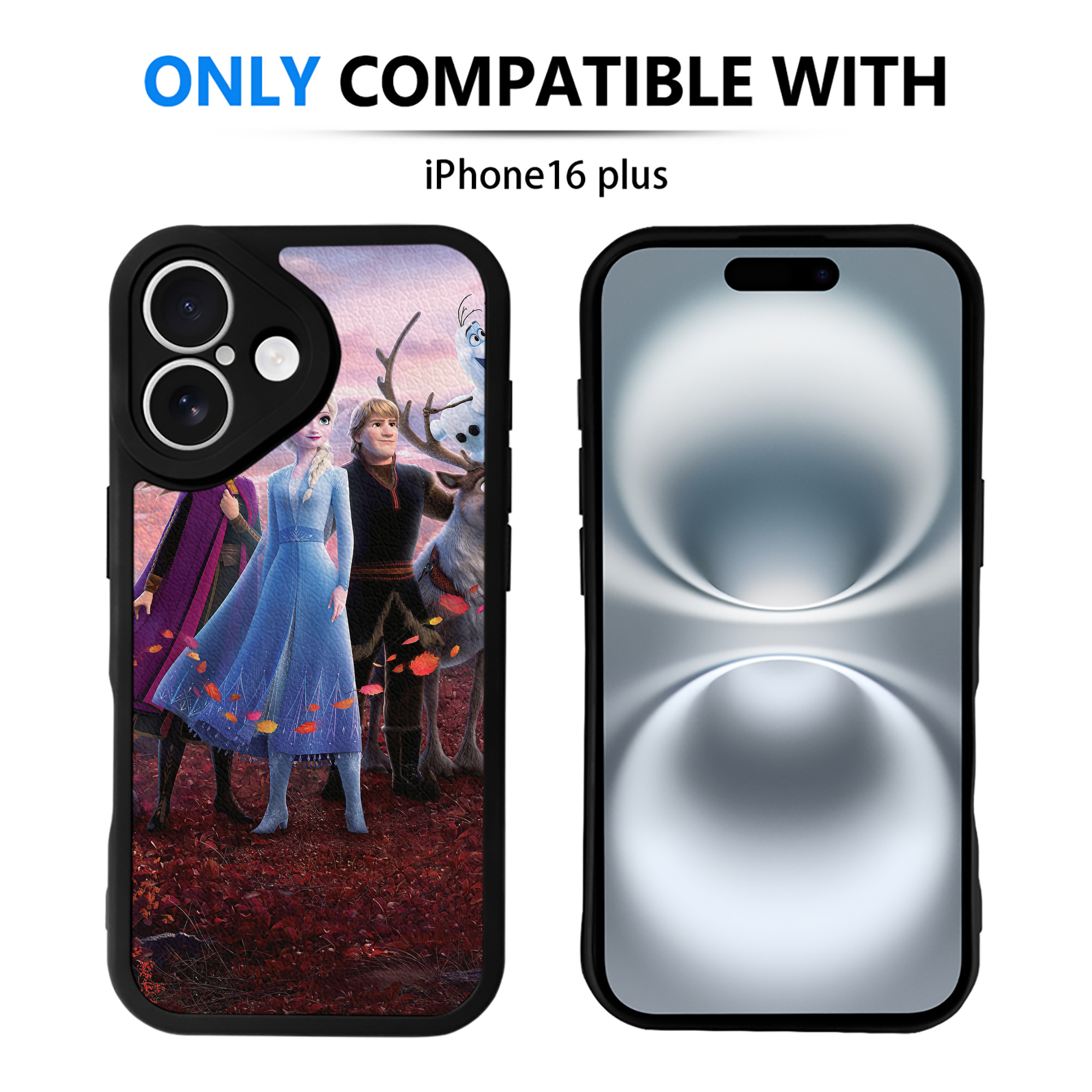 （画像用） アナと雪の女王 アンナ エルサ Frozen Anna Elsa 【iPhone 16シリーズ対応】シリコンスマホケース（レザー調） 材質：シリコン